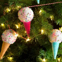 Clearance Sprinkle Ice Cream Cones Christmas Garland Christmas Tree Decorations