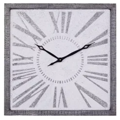 Kirklands Home Clocks|Square Galvanized Metal Wall Clock