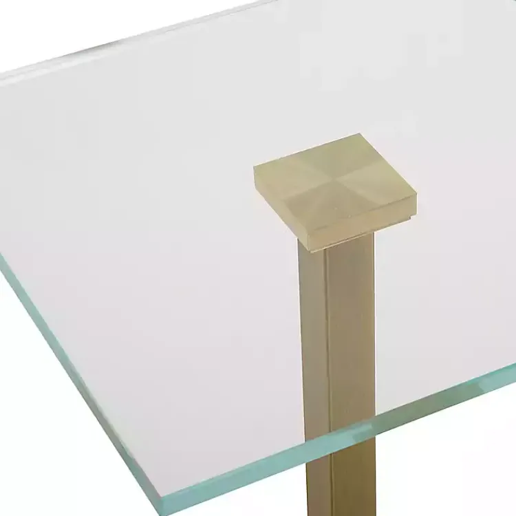 Kirklands Home Accent & End Tables|Square Glass and Marble Accent Table Black