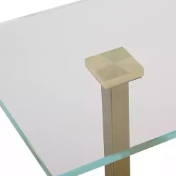 Kirklands Home Accent & End Tables|Square Glass and Marble Accent Table White