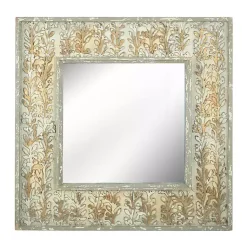 Kirklands Home Decorative Mirrors|Square Gold Leaves Wall Mirror