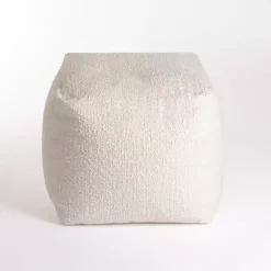 Clearance Square Boucle Pouf Poufs & Floor Cushions