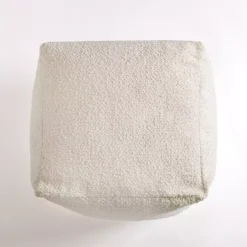 Clearance Square Boucle Pouf Poufs & Floor Cushions