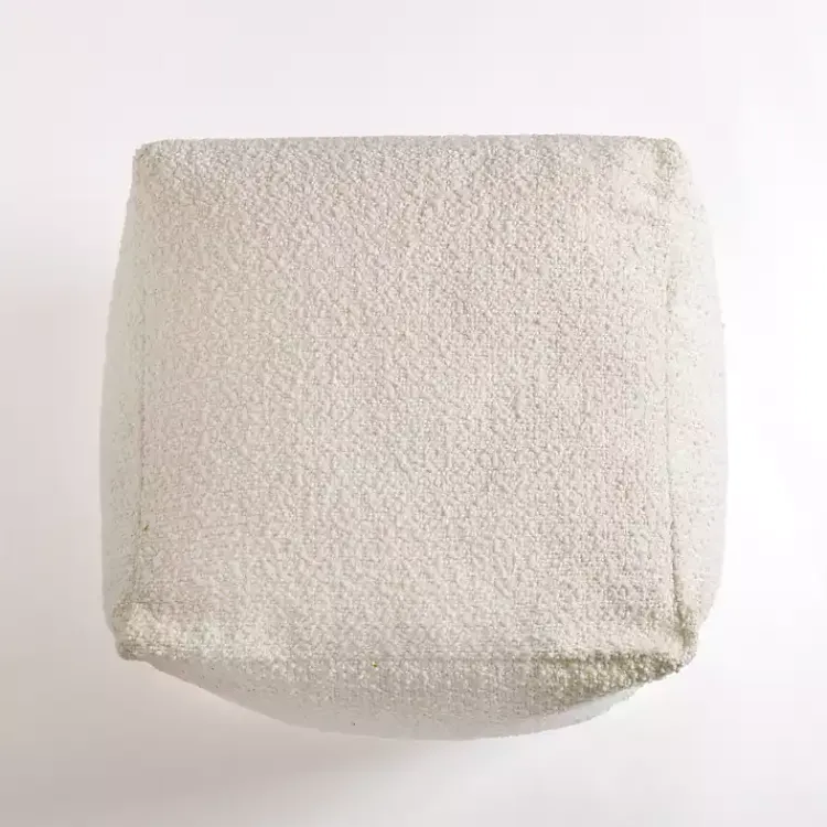 Clearance Square Boucle Pouf Poufs & Floor Cushions