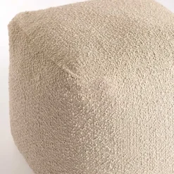 Best Square Sand Boucle Pouf Poufs & Floor Cushions
