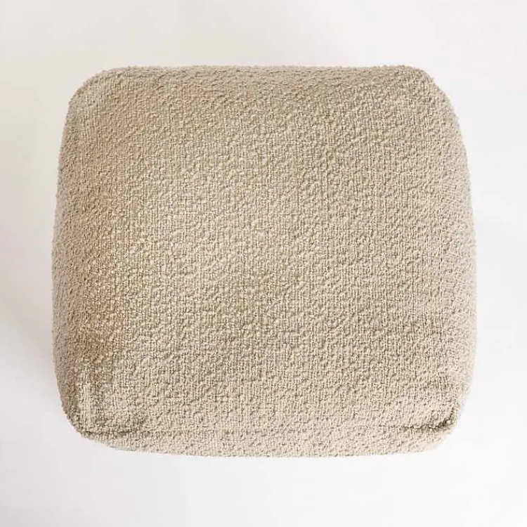 Best Square Sand Boucle Pouf Poufs & Floor Cushions