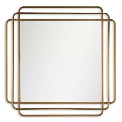 Kirklands Home Decorative Mirrors|Square Shayan Bronze Metal Wall Mirror