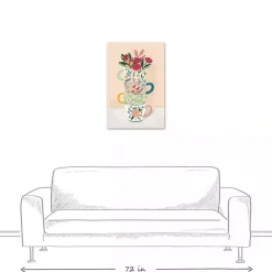 Kirklands Home Canvas Art|Stacked Floral Mugs Canvas Art Print
