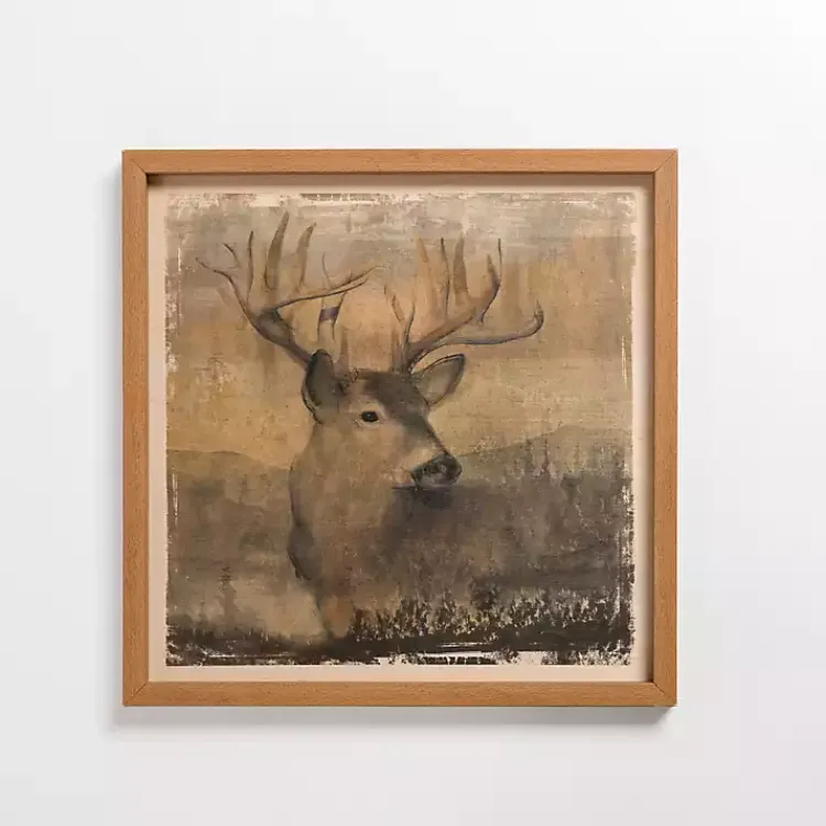 Kirklands Home Framed Art|Stag Cabin Friend Framed Art Print Brown