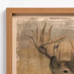 Kirklands Home Framed Art|Stag Cabin Friend Framed Art Print Brown