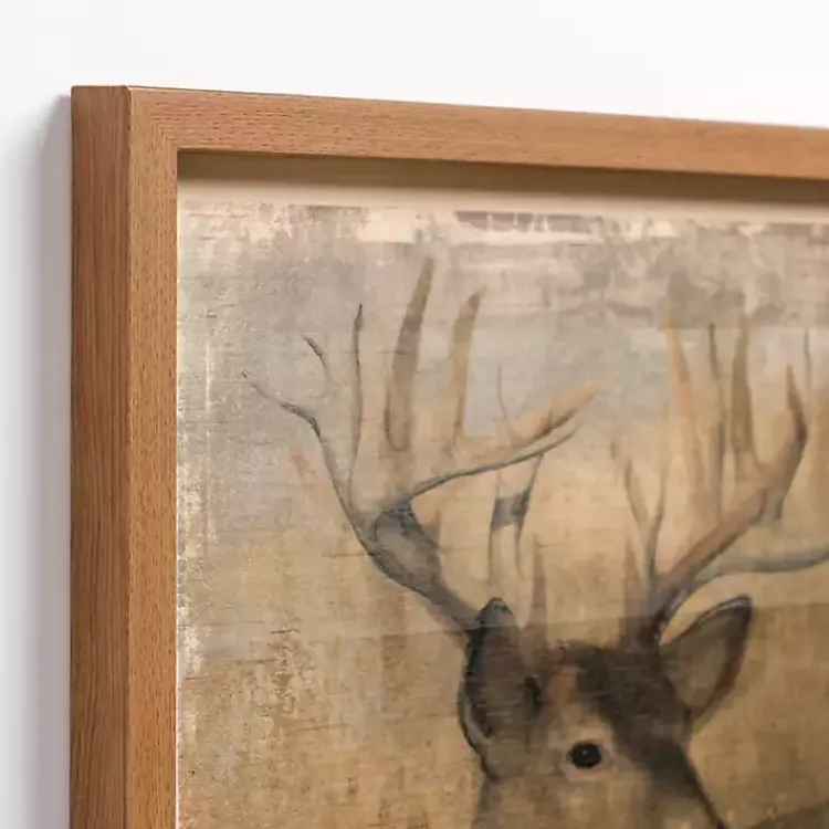 Kirklands Home Framed Art|Stag Cabin Friend Framed Art Print Brown