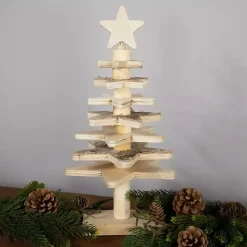 Hot Star Cutout Wooden Tabletop Christmas Tree, 16 in. Christmas Decorations
