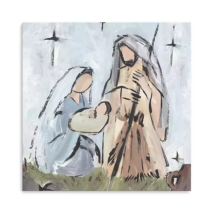 Discount Starry Nativity Canvas Art Print Christmas Art & Wall Decor