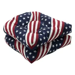 Kirklands Home Outdoor Cushions & Pillows|Stars & Stripes Tufted Outdoor Cushions, Set of 2