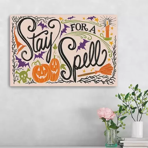 Clearance Stay For A Spell Halloween Wall Plaque Halloween