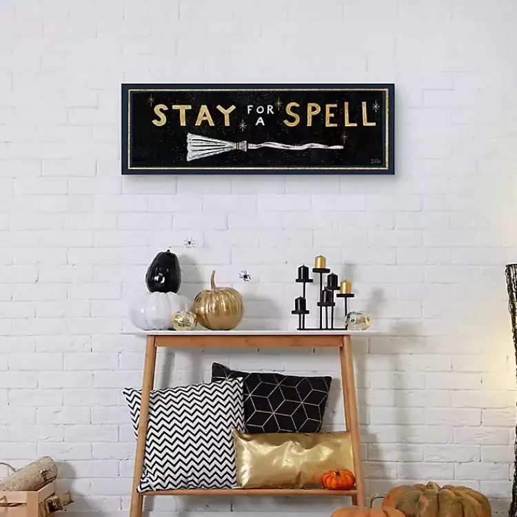 Discount Stay For A Spell Witchy Halloween Wall Plaque Halloween