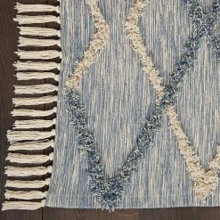 Kirklands Home Area Rugs|Steel Blue Raised Texture Chevron Runner, 2x6