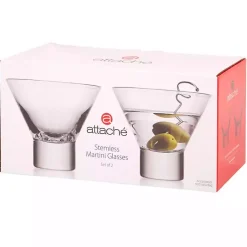 Kirklands Home Glassware & Drinkware|Stemless Martini Glasses, Set of 2 Clear