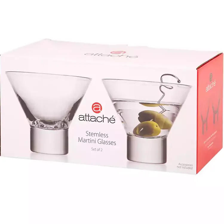 Kirklands Home Glassware & Drinkware|Stemless Martini Glasses, Set of 2 Clear