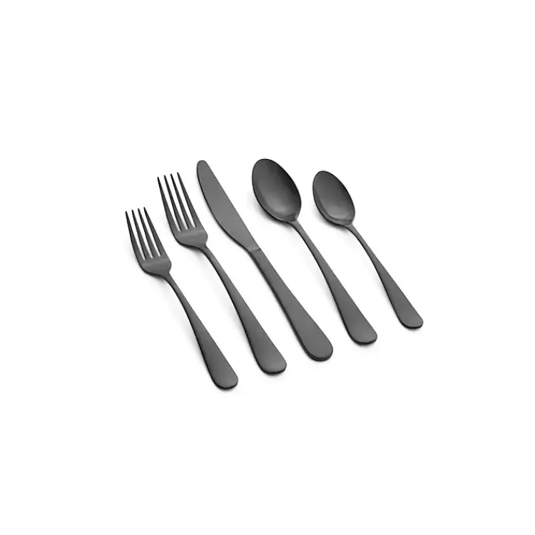 Kirklands Home Flatware & Cutlery|Stevie Satin 20-pc. Flatware Set Black