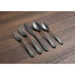 Kirklands Home Flatware & Cutlery|Stevie Satin 20-pc. Flatware Set Black