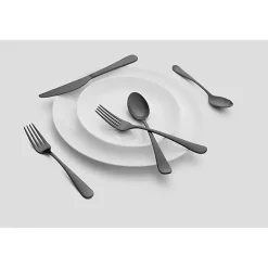 Kirklands Home Flatware & Cutlery|Stevie Satin 20-pc. Flatware Set Black