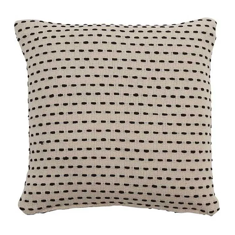 Outlet Stitch Line Cream Throw Pillow Pillows