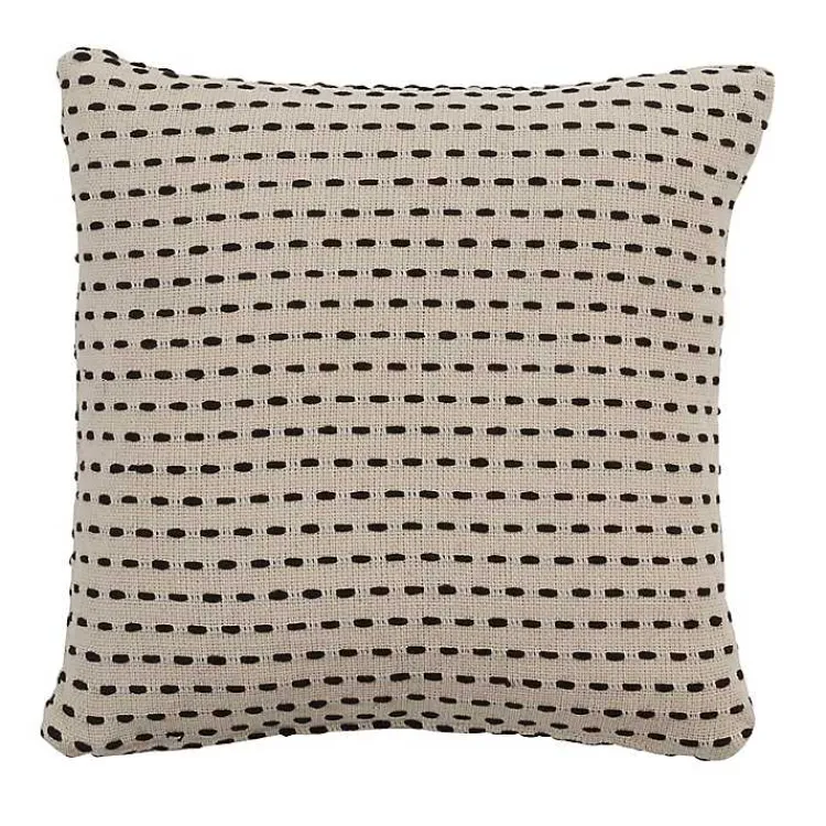 Outlet Stitch Line Cream Throw Pillow Pillows