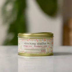 New Stocking Stuffer Gold Tin Jar Candle Candles