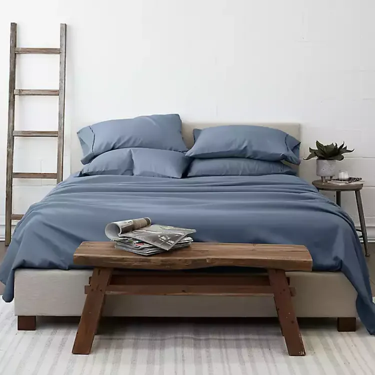 Kirklands Home Bed Sheets|Stone 6-pc. Queen Sheet Set Blue