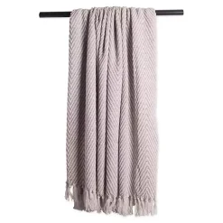 Outlet Stone Chevron and Fringe Throw Blankets & Throws