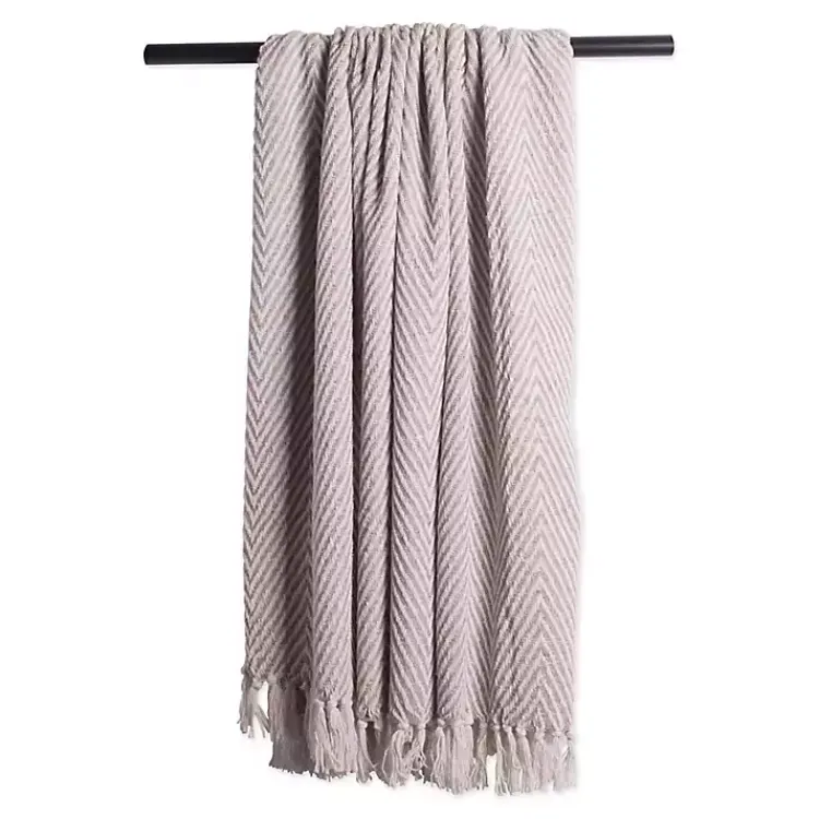 Outlet Stone Chevron and Fringe Throw Blankets & Throws