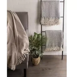 Outlet Stone Chevron and Fringe Throw Blankets & Throws
