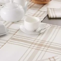 Kirklands Home Table Linens|Stone Farmhouse Plaid Placemats, Set of 6 Tan