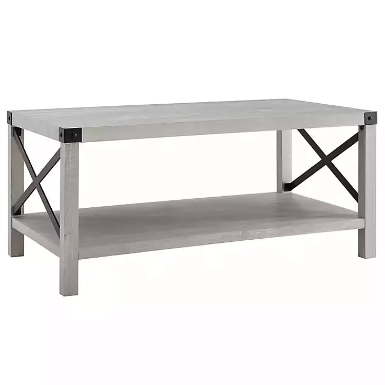 Kirklands Home Coffee Tables|Stone Modern Farmhouse Coffee Table Gray