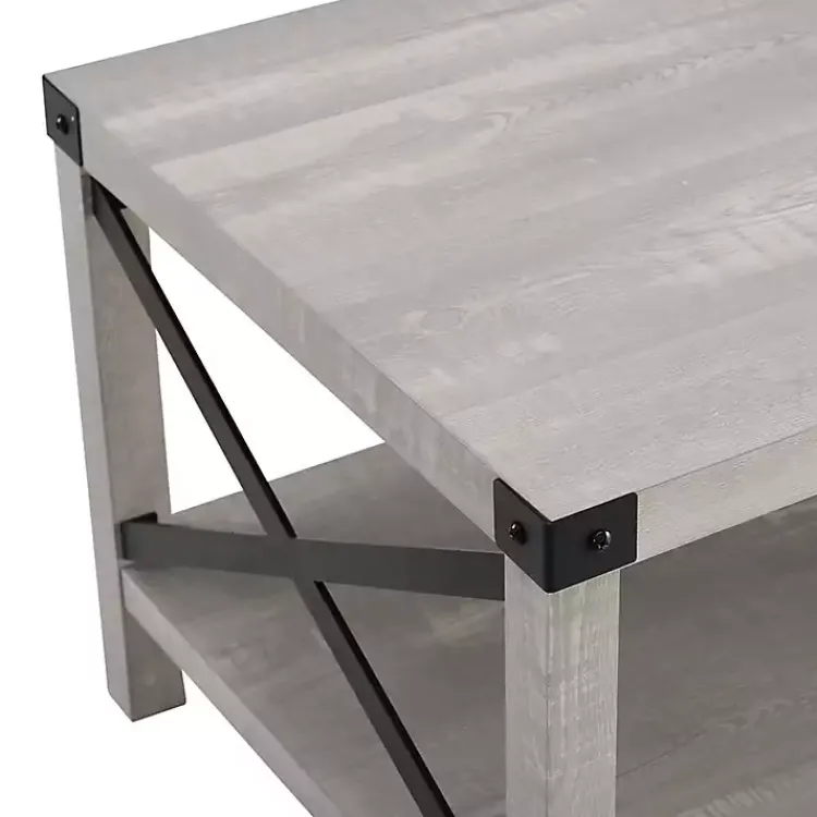 Kirklands Home Coffee Tables|Stone Modern Farmhouse Coffee Table Gray