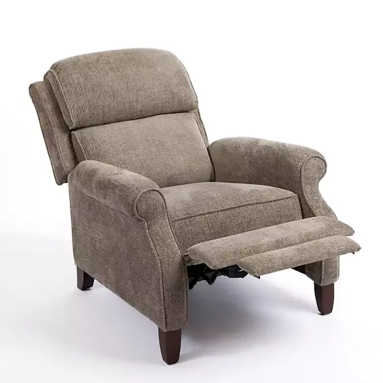 Kirklands Home Accent Chairs|Stone Handwoven Upholstered Recliner Brown
