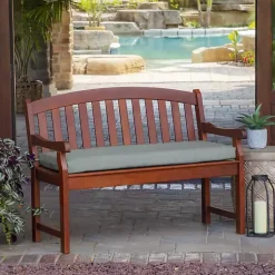 Kirklands Home Outdoor Cushions & Pillows|Stone Leala Texture Outdoor Bench Cushion Gray