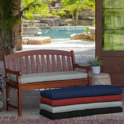 Kirklands Home Outdoor Cushions & Pillows|Stone Leala Texture Outdoor Bench Cushion Gray