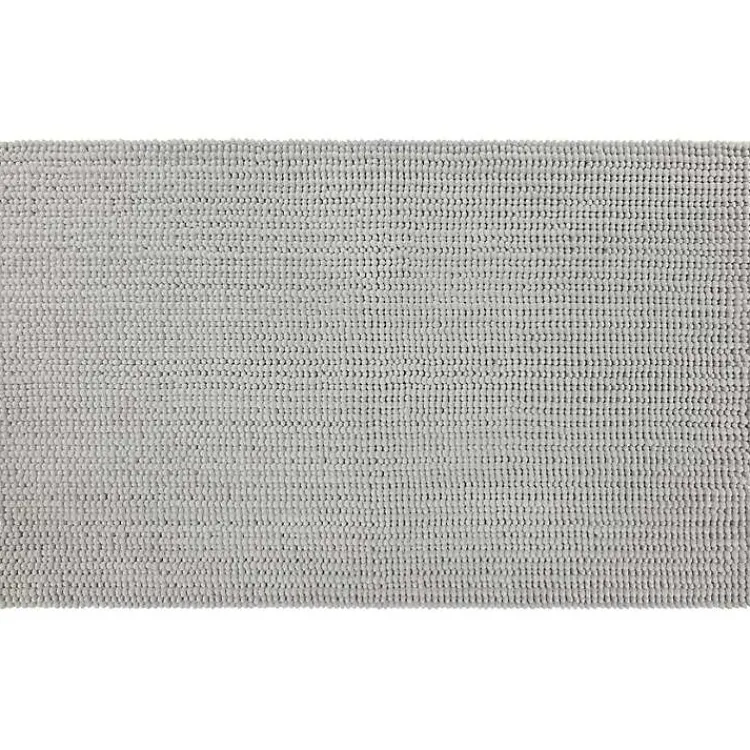 Kirklands Home Bathroom Rugs|Stone Memory Foam Chenille Bath Mat, 45 in. Gray