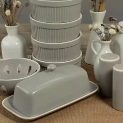 Kirklands Home Kitchen Accessories|Stone Stoneware 7-pc. Kitchen Accessories Set Gray