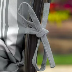 Kirklands Home Outdoor Cushions & Pillows|Stone Stripe Luxe Outdoor Dining Chair Cushion Gray