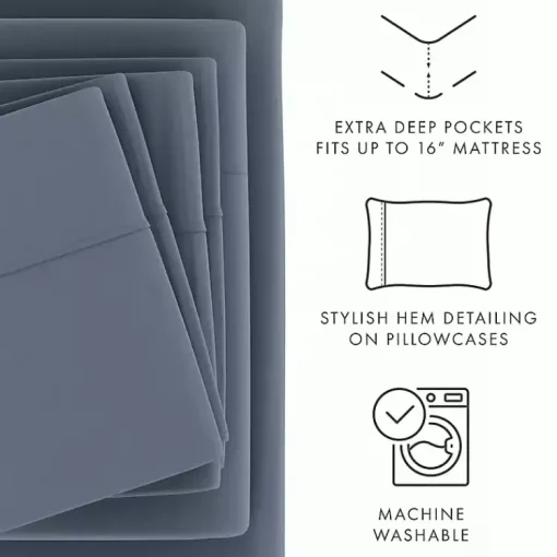 Kirklands Home Bed Sheets|Stone Ultra Soft 6-pc. Full Sheet Set Gray