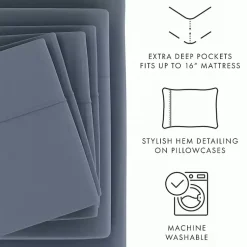 Kirklands Home Bed Sheets|Stone Ultra Soft 4-pc. Twin XL Sheet Set Gray