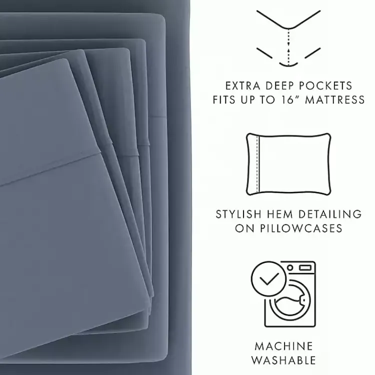 Kirklands Home Bed Sheets|Stone Ultra Soft 4-pc. Twin XL Sheet Set Gray