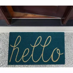Kirklands Home Doormats|Storm Hello Doormat Blue