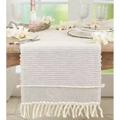 Kirklands Home Table Linens|Striped Chunky Fringe Table Runner