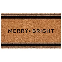 Kirklands Home Doormats|Striped Merry + Bright Coir Doormat
