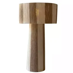 Kirklands Home Table Lamps|Striped Natural Jute Table Lamp Brown