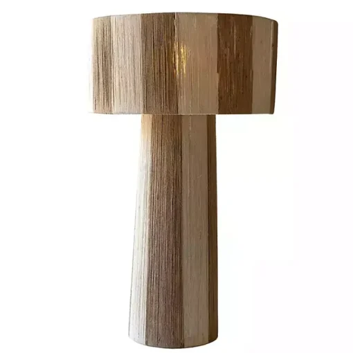 Kirklands Home Table Lamps|Striped Natural Jute Table Lamp Brown